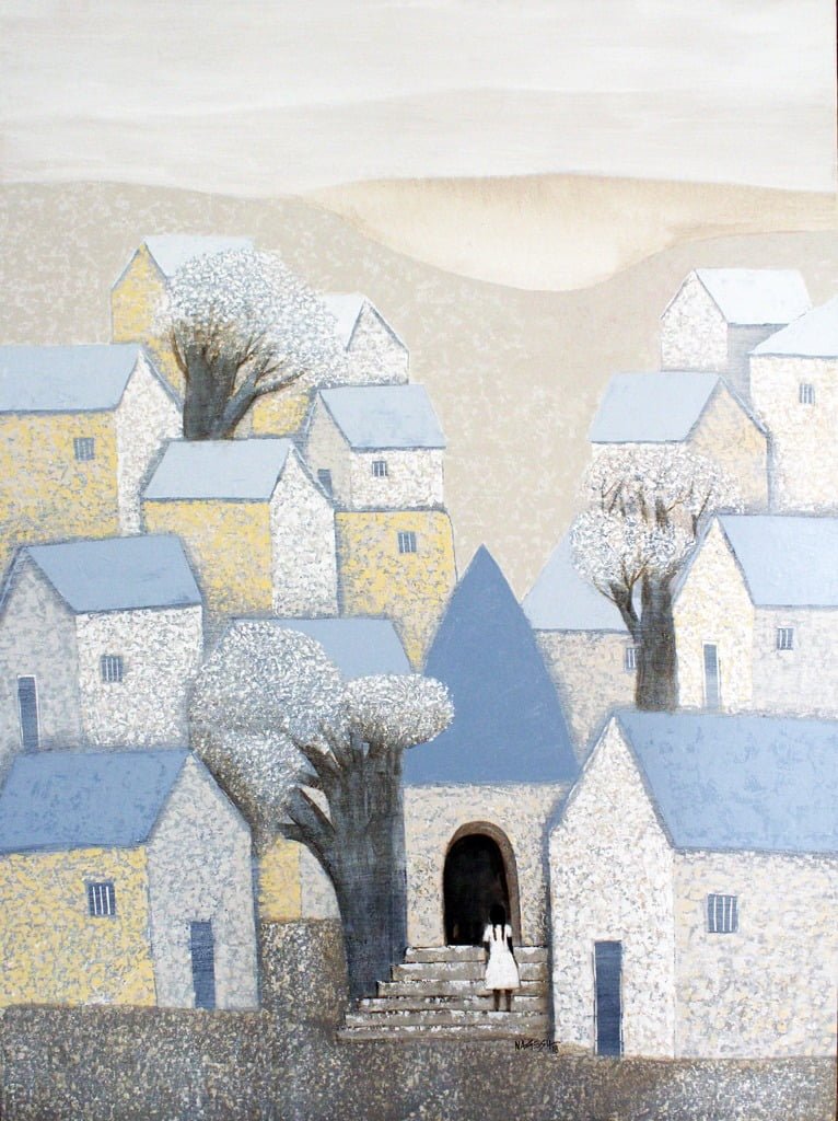 blue white painting