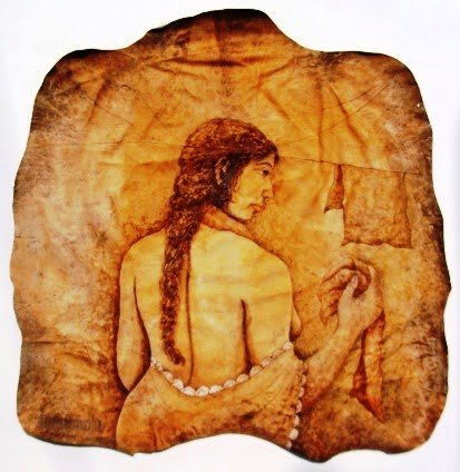 WOMAN LEATHER PAINTING