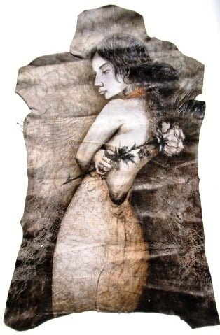 WOMEN ROSE LEATHER PAINTING