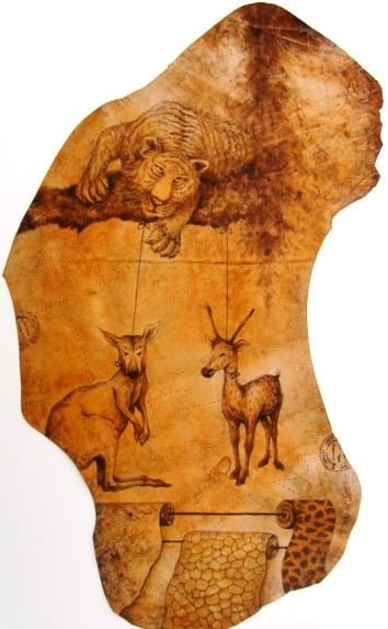animal leather painting