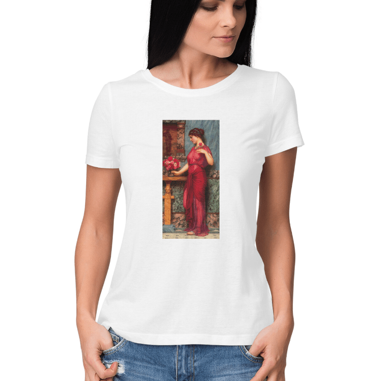 portrait in red women art tshirt