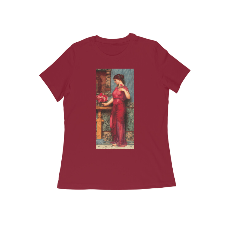 'Portrait in red' Women Art Tshirt - Image 4